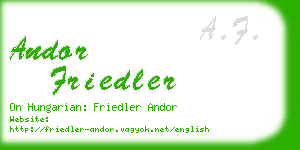 andor friedler business card